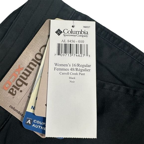 NWT Columbia Size 16 Black Women’s Carroll Creek Pant Straight Leg Rolled Up Leg - Picture 8 of 15